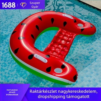 Dinnye formájú felfújható vízi lounge – U-alakú úszókanapé, környezetbarát PVC, licencelt magáncímke