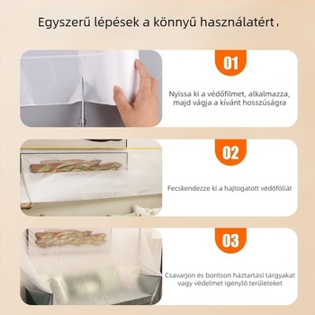 Bútorok porvédő fólia – Dustproof film sorozat, anyag: PE fólia + washi szalag, vastagság 60–70 μm, japán papír alap, vízbázisú ragasztó, áteresztés 80%