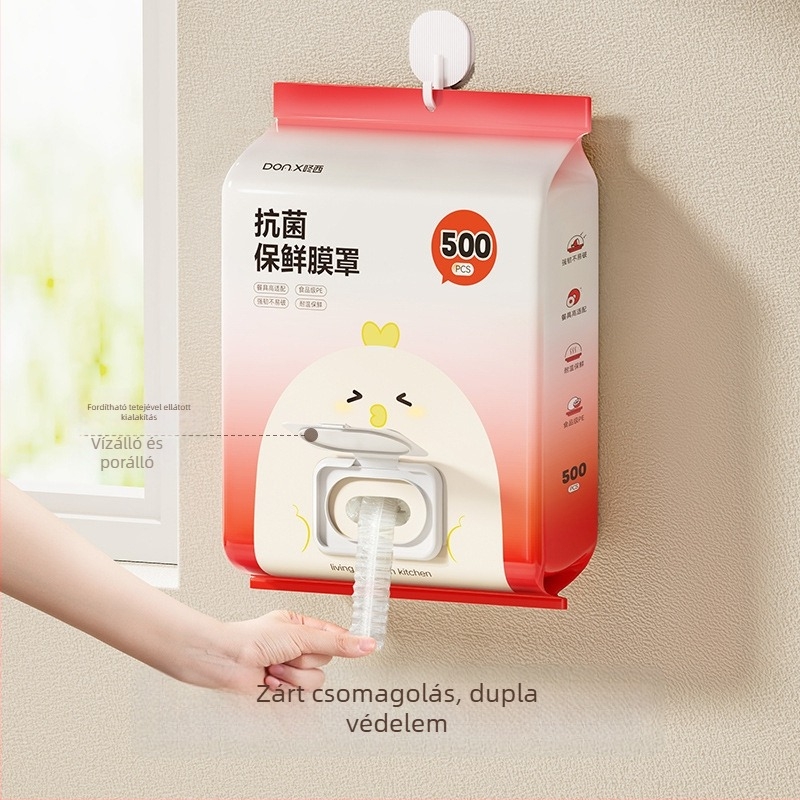 PE-anyagú élelmiszerbiztos frissességfólia fedél edényekhez és tányérokhoz, 1 db, háztartási használat