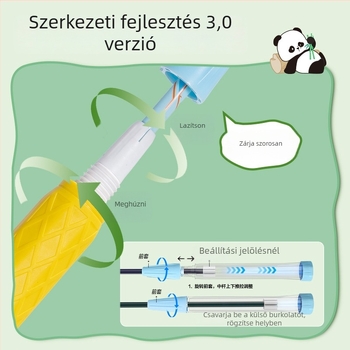 Badminton ütő teleszkópos állítással és megosztott kivitelben, keret vasötvözetből, hossz 665 mm, magas rugalmasságú tollszálak