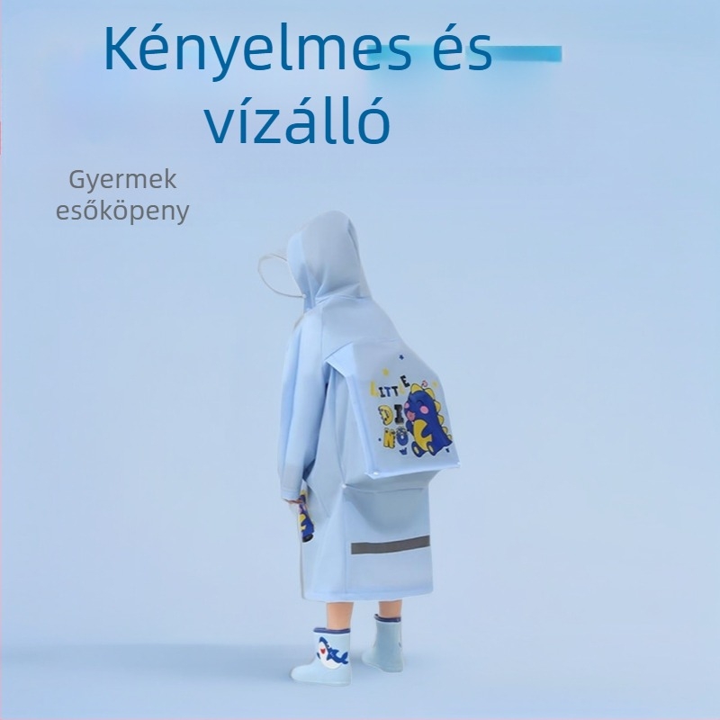 Gyerekek EVA esőponcsó hátizsákkal, rajzfilmszerű stílus, normál anyag