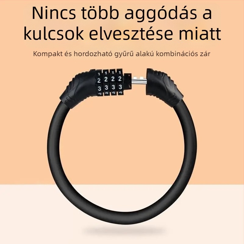 Hegyi kerékpárhoz való lánc zár 4 számjegyű jelszóval, hordozható, lopás elleni védelem