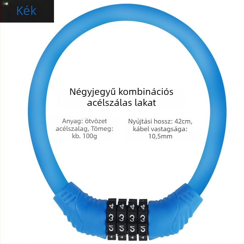 Hegyi kerékpárhoz való lánc zár 4 számjegyű jelszóval, hordozható, lopás elleni védelem
