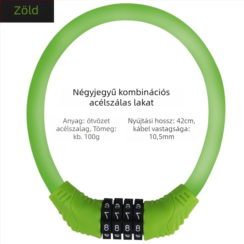 Hegyi kerékpárhoz való lánc zár 4 számjegyű jelszóval, hordozható, lopás elleni védelem