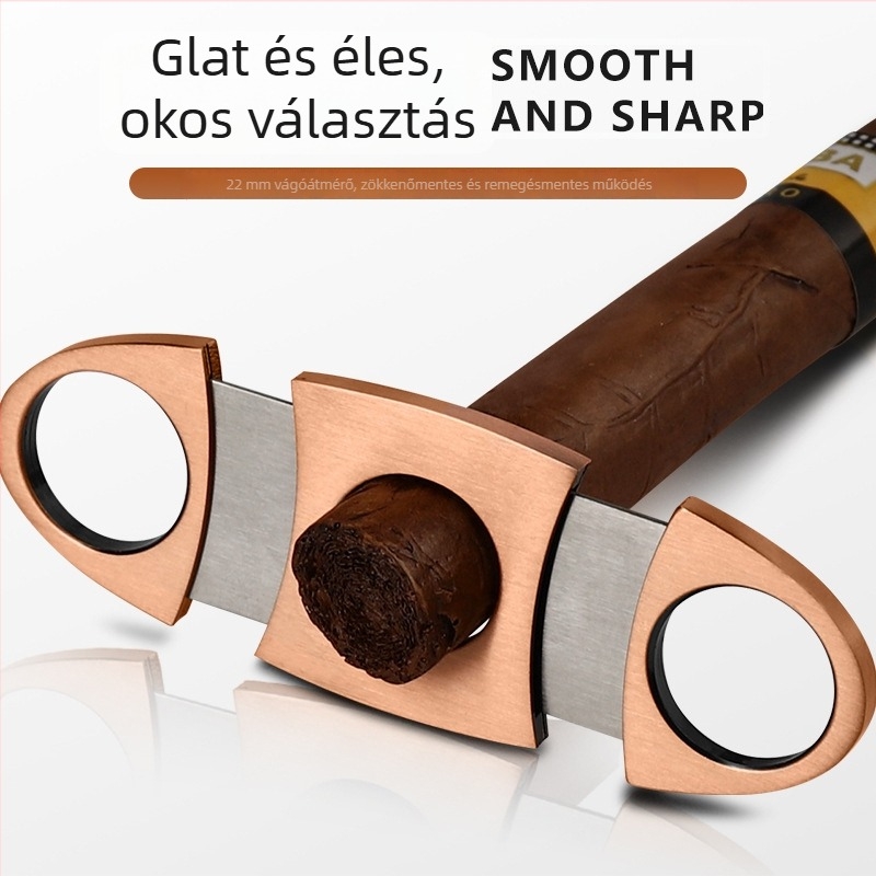 HANNICOOK Kettős élű szivarolló, rozsdamentes acél, huzalozott felület, kézi működtetés