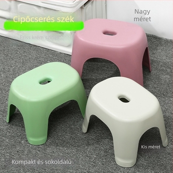 Műanyag fürdőszéke: csúszásmentes, vastagodott kivitel, strapabíró, kompakt cipőcsereszék