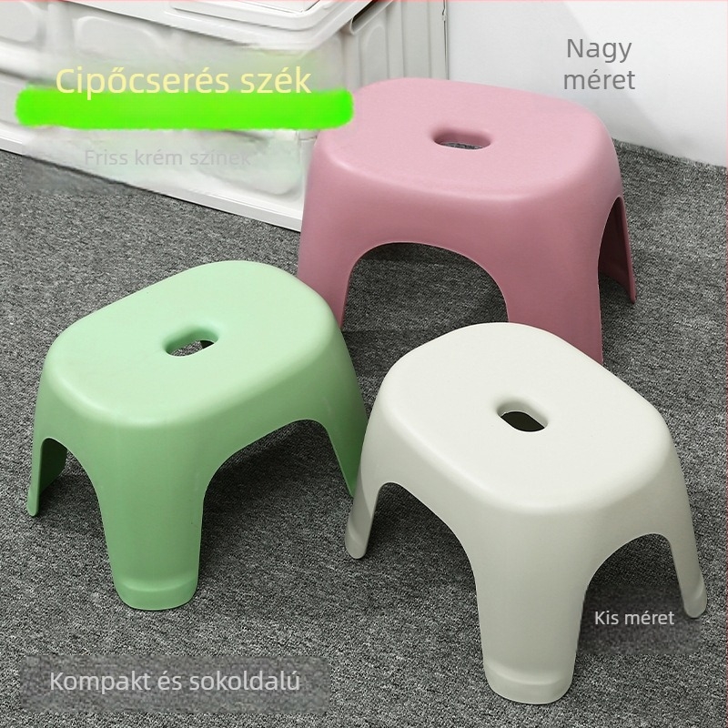 Műanyag fürdőszéke: csúszásmentes, vastagodott kivitel, strapabíró, kompakt cipőcsereszék