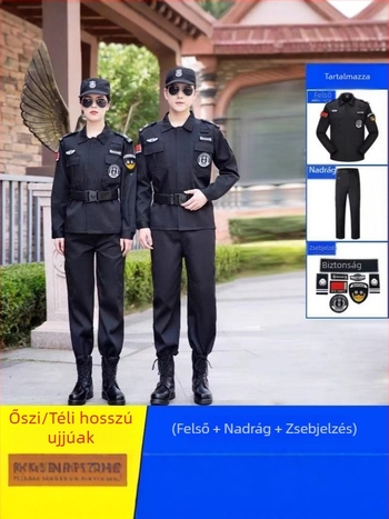 Biztonsági egyenruha készlet, lélegző poliészter-műszál keverék, tavasz–ősz munkaruházat férfiaknak