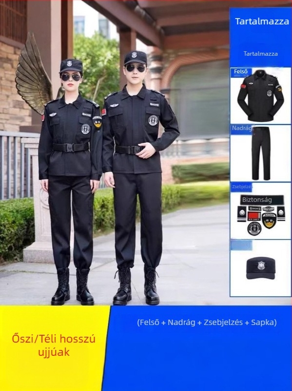 Biztonsági egyenruha készlet, lélegző poliészter-műszál keverék, tavasz–ősz munkaruházat férfiaknak