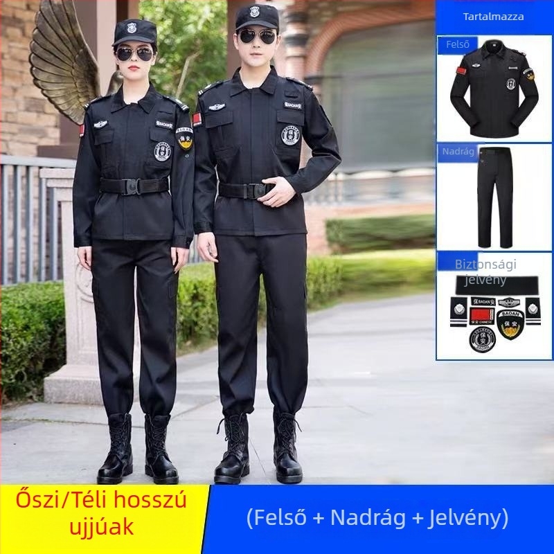 Biztonsági egyenruha készlet, lélegző poliészter-műszál keverék, tavasz–ősz munkaruházat férfiaknak