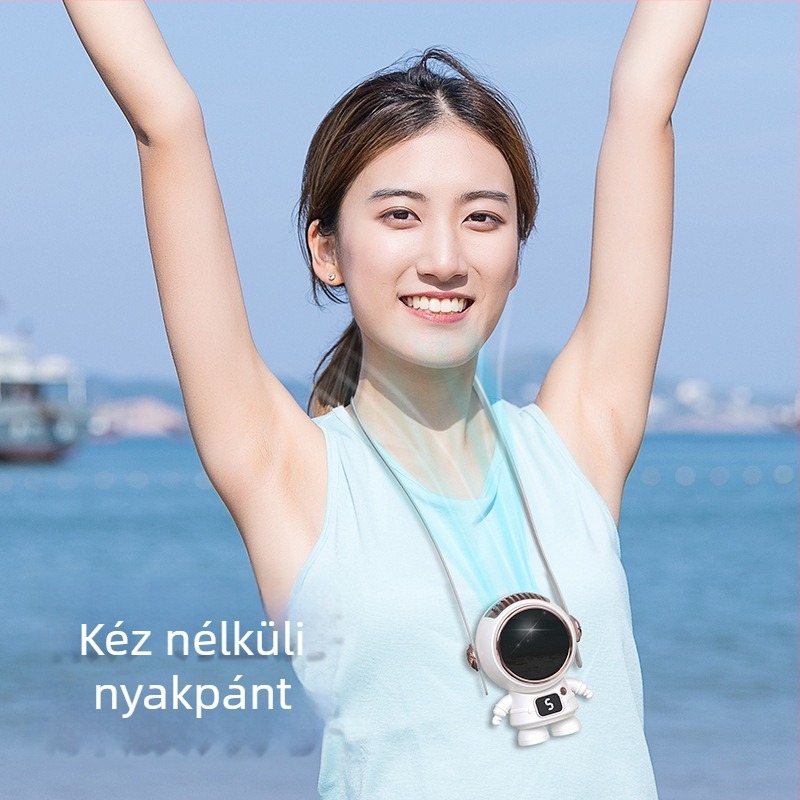 Nyakba akasztható mini ventilátor személyre szabható logóval és rajzfilm-dizájnnal, USB töltés, 5V 4.5W, 5 sebességfokozat, beépített 800–1000 mAh akkumulátor