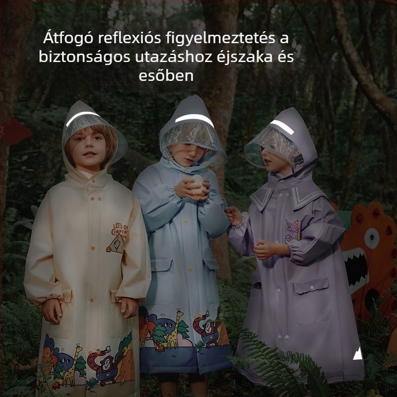 Gyermek EVA esőponcsó túrázáshoz - vízálló, egy személyes használatra, logó nyomtatás elérhető, testreszabható
