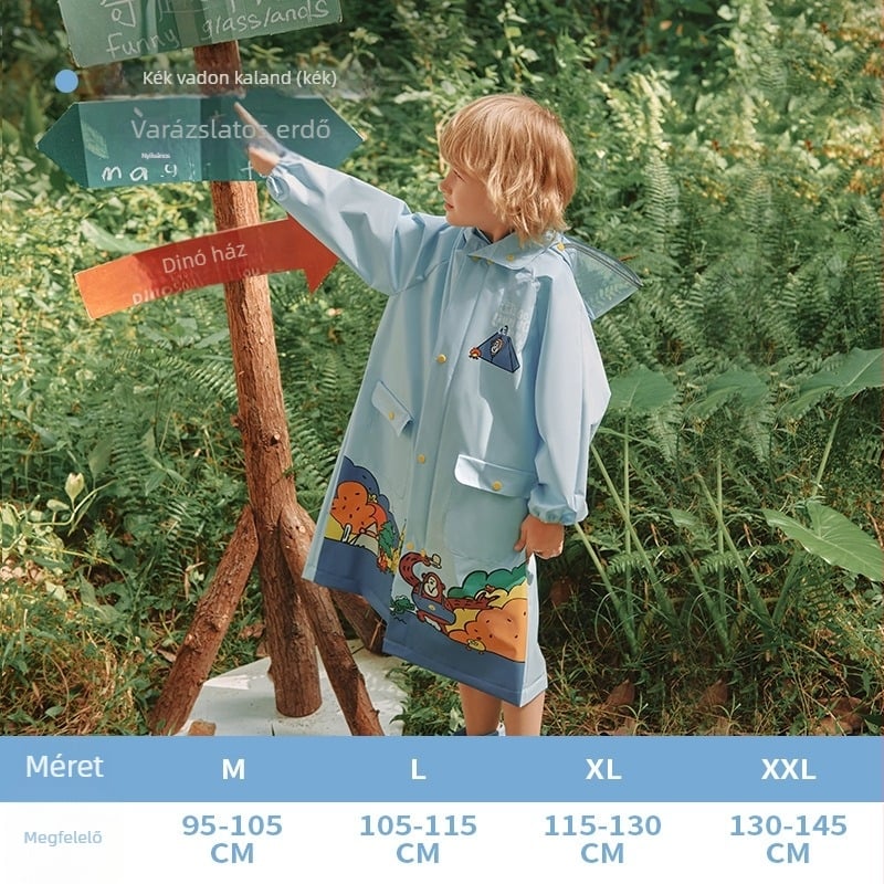 Gyermek EVA esőponcsó túrázáshoz - vízálló, egy személyes használatra, logó nyomtatás elérhető, testreszabható