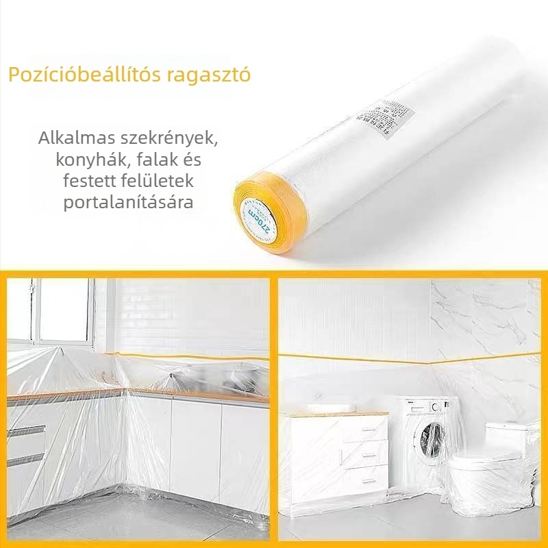 Egyszer használatos porvédő kanapéfedő, PE műanyag fólia, modern minimalista stílusú bútorvédelem