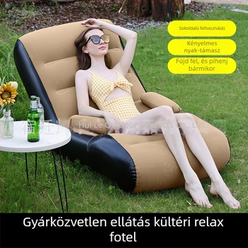 S alakú felfújható kanapé egy személyre – PVC, 2.1 kg, hordozható összecsukható relaxkanapé légpumpával