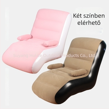 S alakú felfújható kanapé egy személyre – PVC, 2.1 kg, hordozható összecsukható relaxkanapé légpumpával