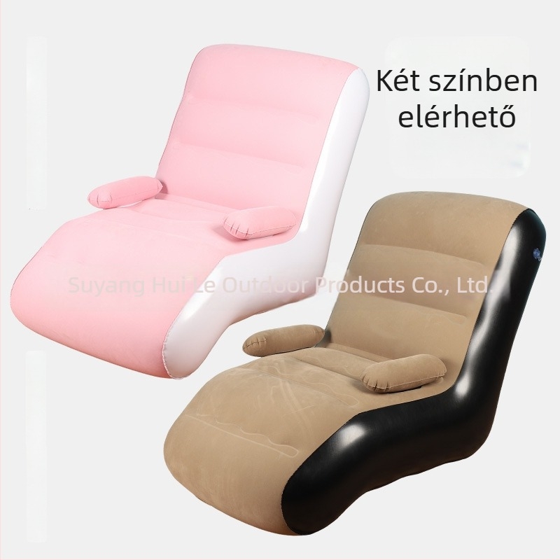 S alakú felfújható kanapé egy személyre – PVC, 2.1 kg, hordozható összecsukható relaxkanapé légpumpával
