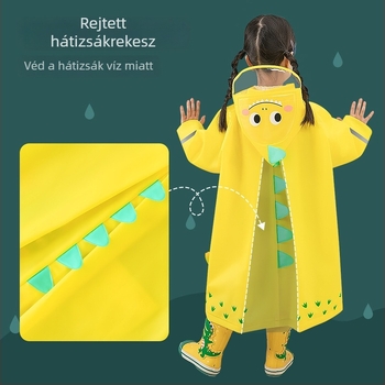 Gyerek EVA esőponcsó Cartoon dizájnnal, EVA anyag, 0,15 mm vastagság, fényvisszaverő csík, pattintós csat
