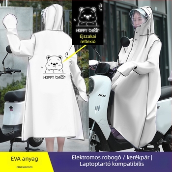 Felnőtt poncsó motorkerékpár/robogóhoz, EVA anyag, teljes testet fedő hosszú dizájn, uniszex