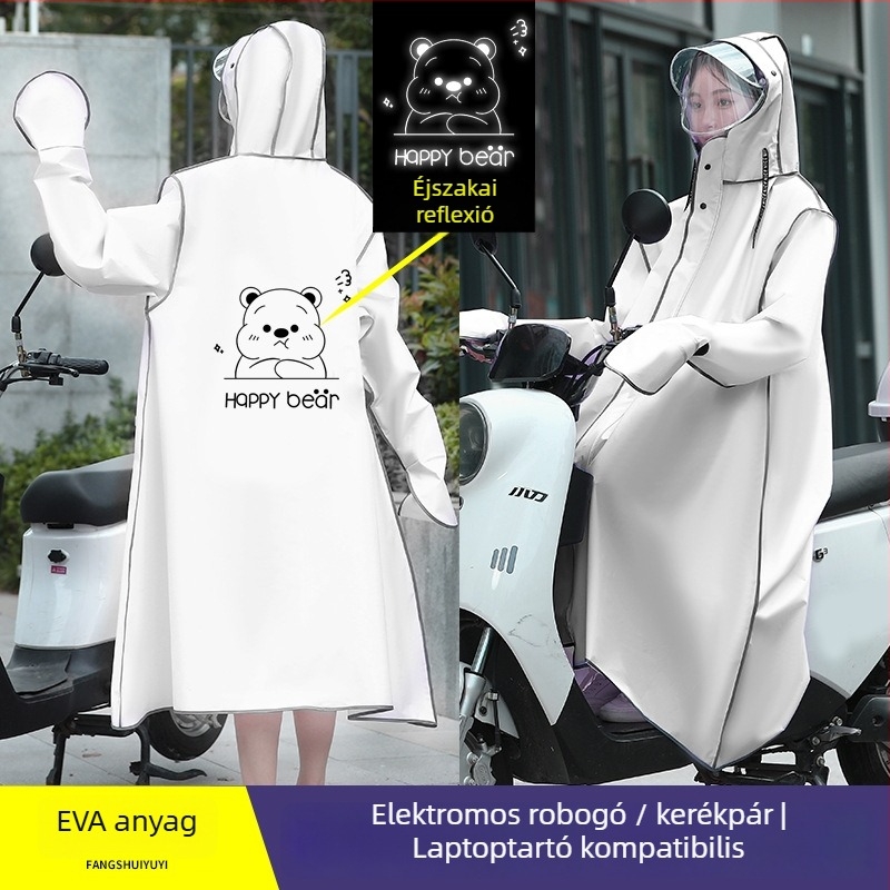 Felnőtt poncsó motorkerékpár/robogóhoz, EVA anyag, teljes testet fedő hosszú dizájn, uniszex