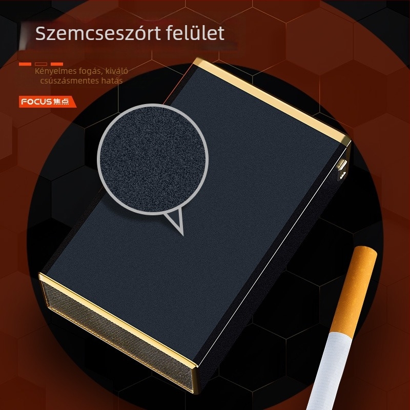 Fém cigarettatároló csúszó fedéllel – 100 darabos csomag, logó nyomtatás, testreszabható