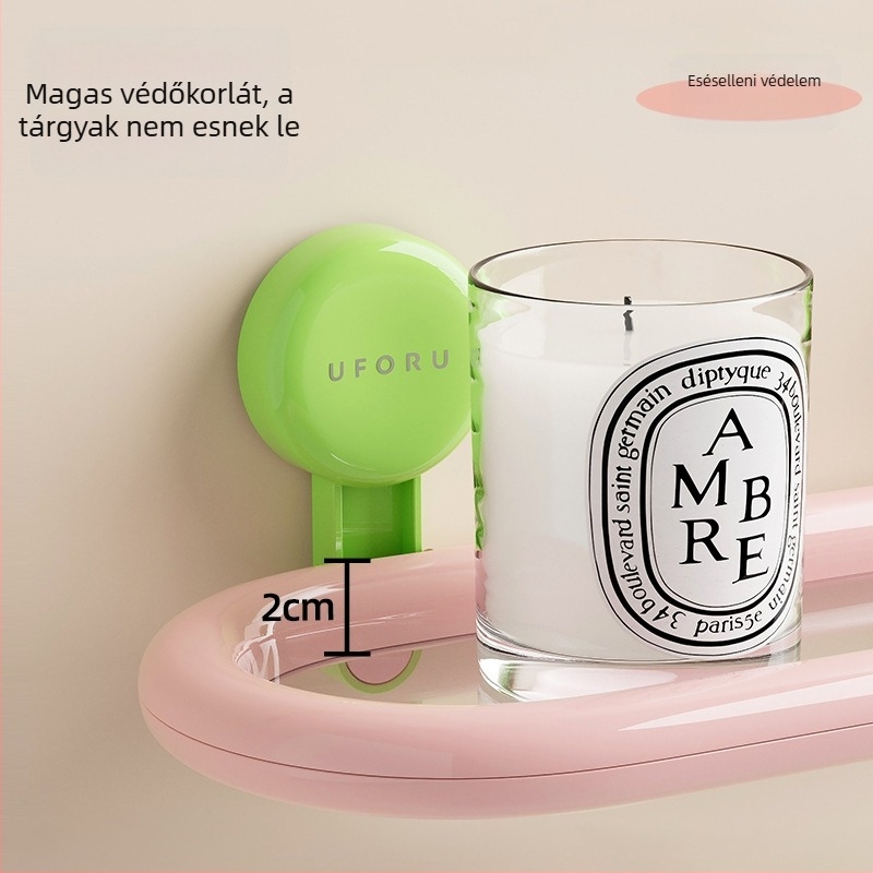 Fali műanyag fürdőszobai tároló, 2 szintes, teherbírás legfeljebb 5 kg