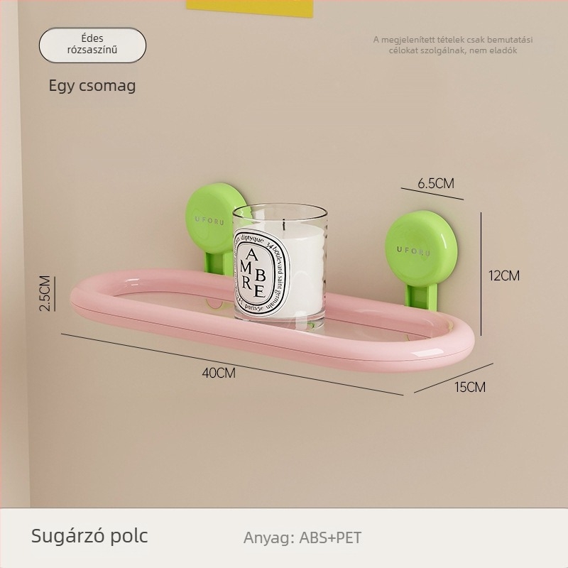 Fali műanyag fürdőszobai tároló, 2 szintes, teherbírás legfeljebb 5 kg