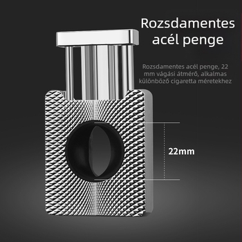 Szivarvágó, fém V‑alakú rugós pengékkel, hordozható, kézzel készült, HONEST márka