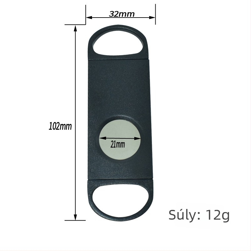 V-alakú szivarvágó, műanyag, kettős használat, lyukasztóval