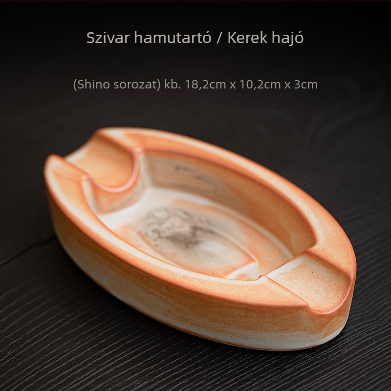 Porcelán szivar hamutál – Kangli Ceramics, Dehua eredet, Kínai stílus, Logó nyomtatás