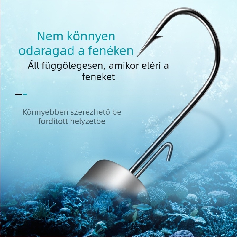 Chuangxin ólomhorog a műanyag csalihoz, zsinóros horog, barbár horog a tengerparti horgászathoz