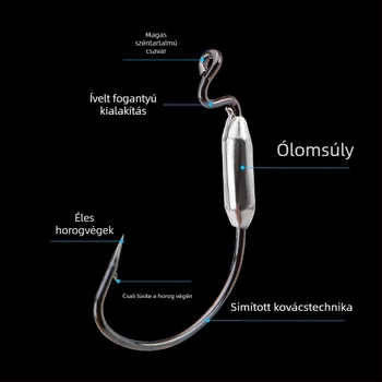 Chuangxin kartájt crank horog ólomfejű, 200 darabos dobozban, tengerparti horgászathoz