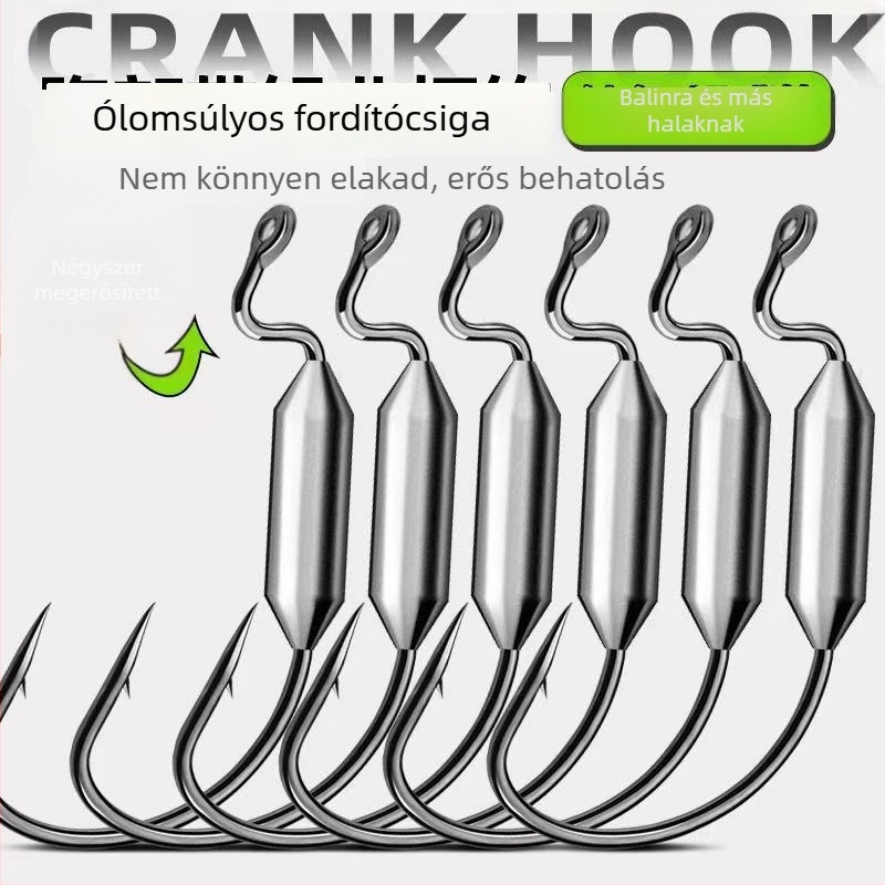 Chuangxin kartájt crank horog ólomfejű, 200 darabos dobozban, tengerparti horgászathoz