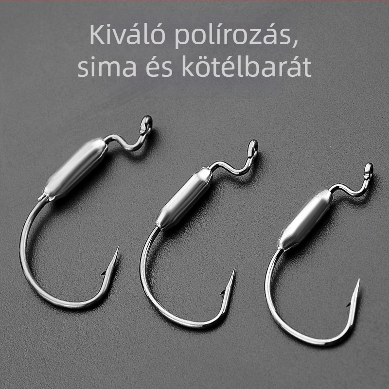 Chuangxin kartájt crank horog ólomfejű, 200 darabos dobozban, tengerparti horgászathoz