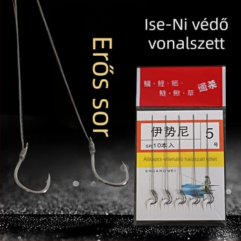 Előre kötött horgok Iponi, duplahorog, szúrós, 5 darabos készlet