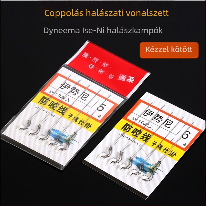 Előre kötött horgok Iponi, duplahorog, szúrós, 5 darabos készlet