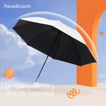 Paradise Umbrella - UPF50+ napvédelem, Kétrétegű design, Tri-fold kézi nyitás/zárás, 7 acél bordák, 310 g tömeg, uniszex használatra napra és esőre