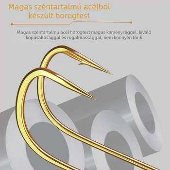 Általános horgászhorog — dupla horog, anti-tekerés, arany hüvely, szúró