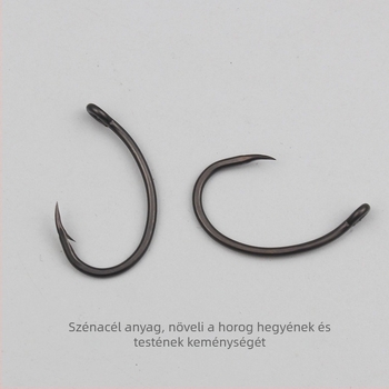 Horgászhorog készlet hunchback és ferde szájú horgokkal, acél tefloncsővel, gyűrűs ferde száj; harcsa és ponty számára; Anyag: 54122; Márka: Other