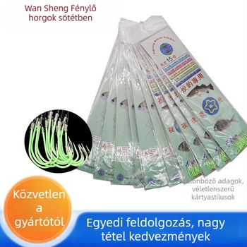 tengeri horgászhorog, tűszerű elemekkel, csónakos horgászat céljára, dobozban 500 db, Yifeng márka