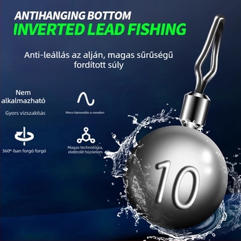 Nylon damilból készült horgászrig, lebegő szerelék, fordított horog, ólommentes vezeték