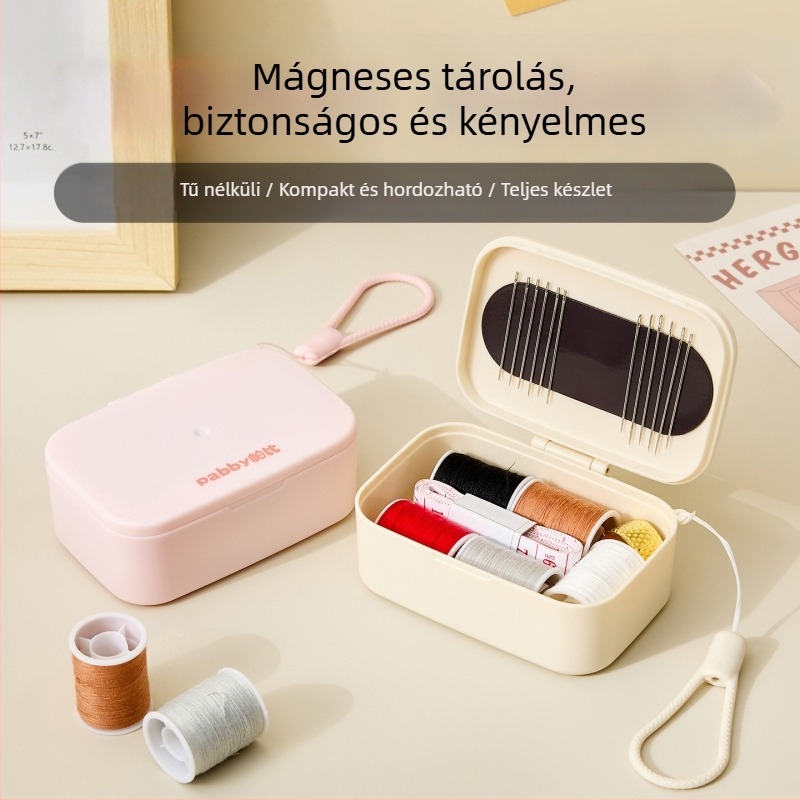 Mágneses tű- és cérnavitás készlet – háztartási varráskészlet, Suoxiang D2446, 140 darab, 80 g, modern stílus