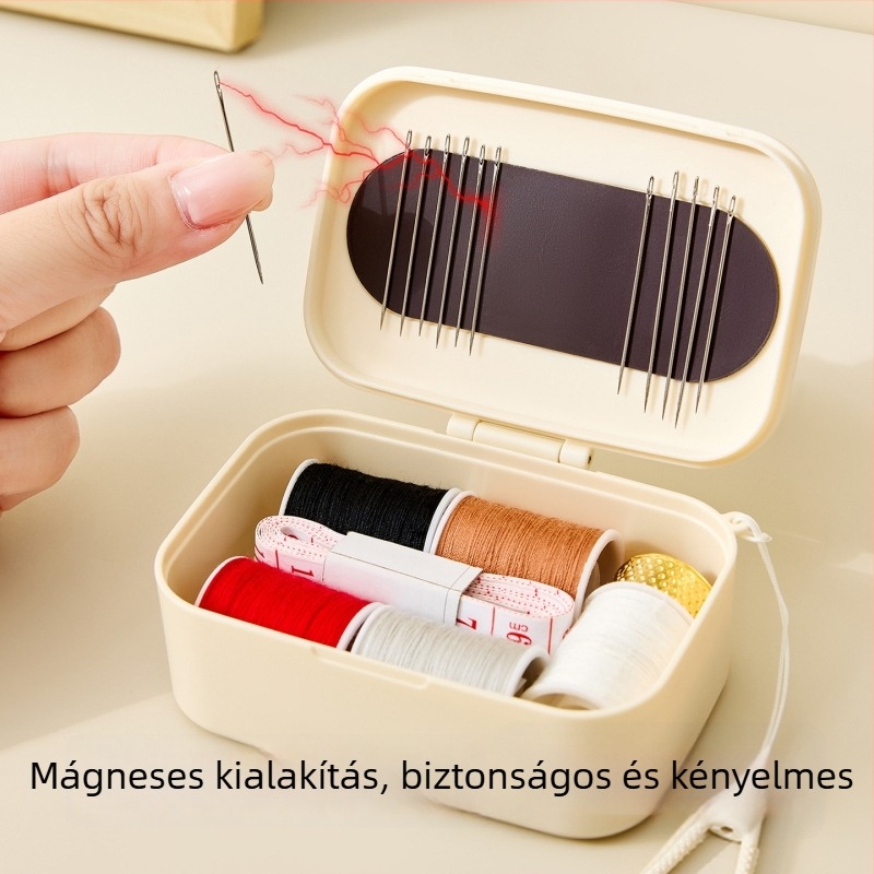 Mágneses tű- és cérnavitás készlet – háztartási varráskészlet, Suoxiang D2446, 140 darab, 80 g, modern stílus