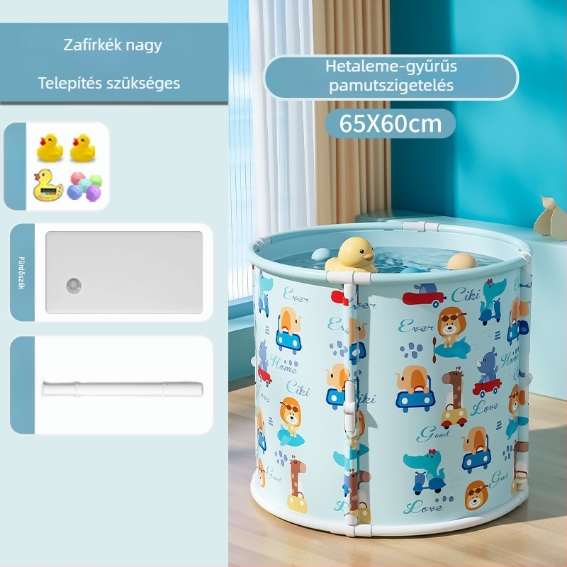 Mobiko Összecsukható fürdőedény telepítés nélkül, műanyag, univerzális felnőttek és gyerekek számára, vastagodott kivitel