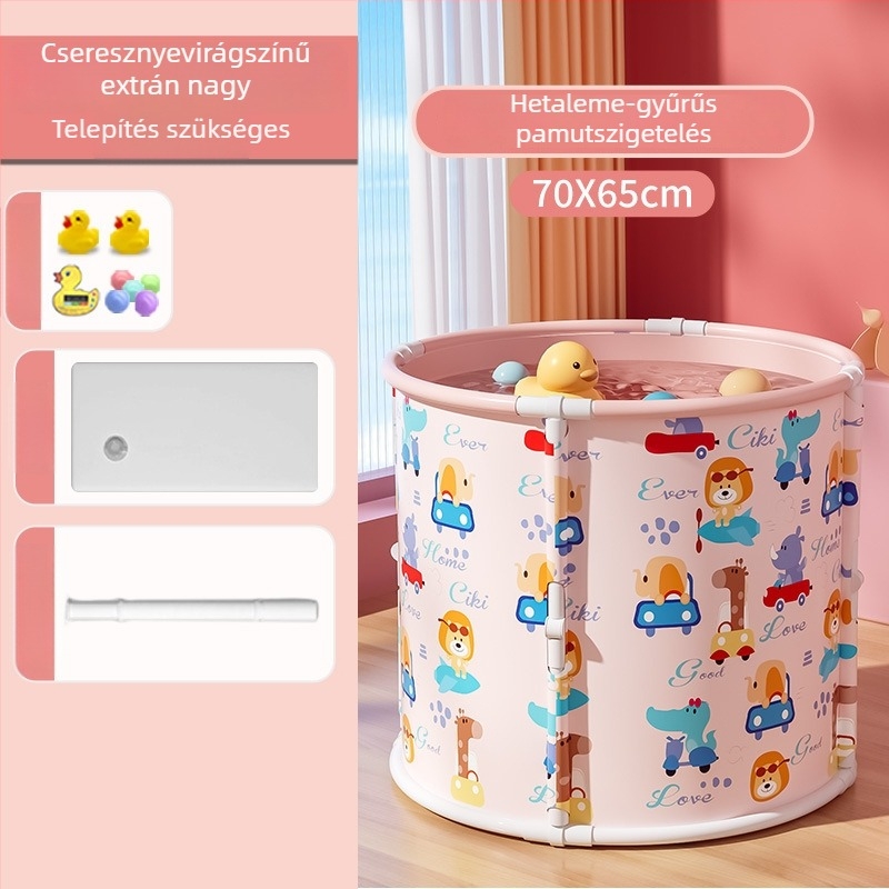 Mobiko Összecsukható fürdőedény telepítés nélkül, műanyag, univerzális felnőttek és gyerekek számára, vastagodott kivitel