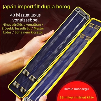 Minghai márkájú horog készlet kettős horoggal, előkötött zsinórral, tüskékkel, tóhoz és tározóhoz