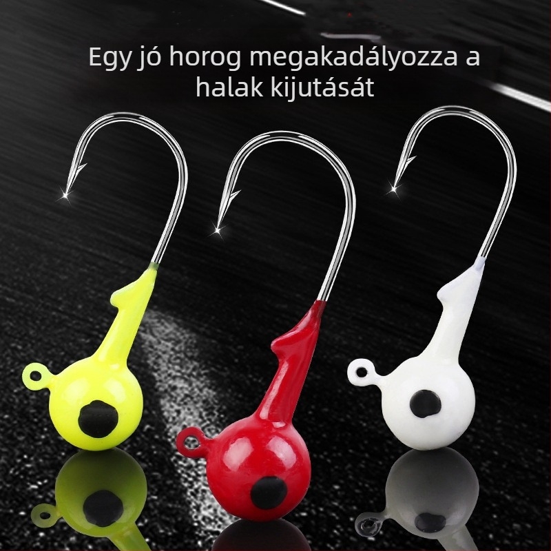 Ólomfejes horog puha csalira, barbes, horogszám 17, anyag: ólom, tengeri strandhorgásatra