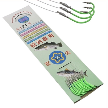Barb horog horgászat, modell Marushiyako night light hook, 500 darab a dobozban, tengeri és hajózási horgászat