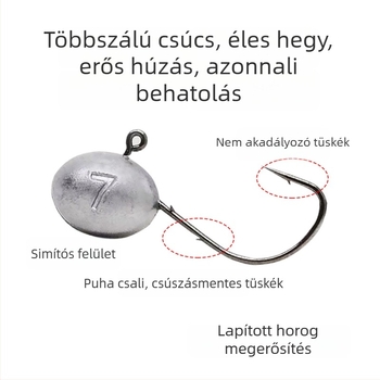 Zhu xingyu Ólomos fejű gyökérhorgászhorog barb-lal, folyóparti horgászatra, doboz 100