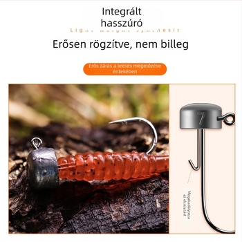 Ned Lead Head horog, 7 g, öntöttólom, Luya puha csalival, folyóvízi horgászat